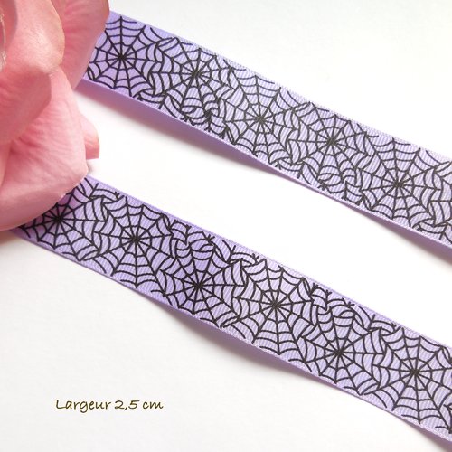 93 cm ruban gros grain lilas toiles araignées
