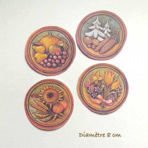 4 découpes cartes scrapbooking - thème les 4 saisons