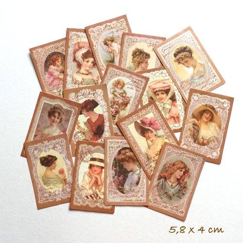 15 découpes cartes style chromos victoriens - shabby chic