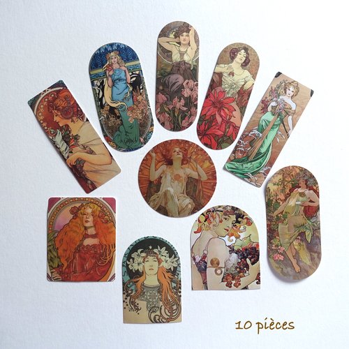 10 stickers autocollants style art déco art nouveau