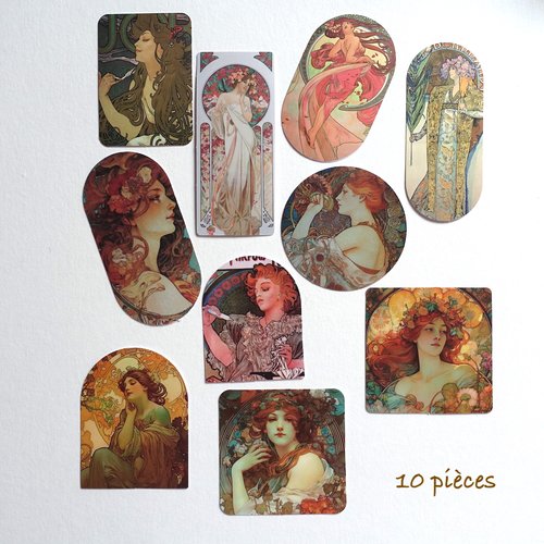 10 stickers autocollants style art déco art nouveau