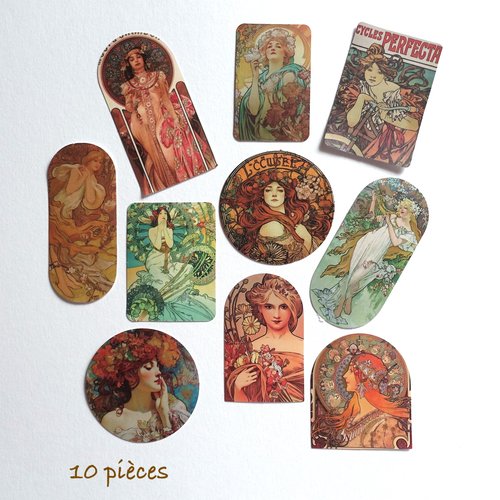 10 stickers autocollants style art déco art nouveau