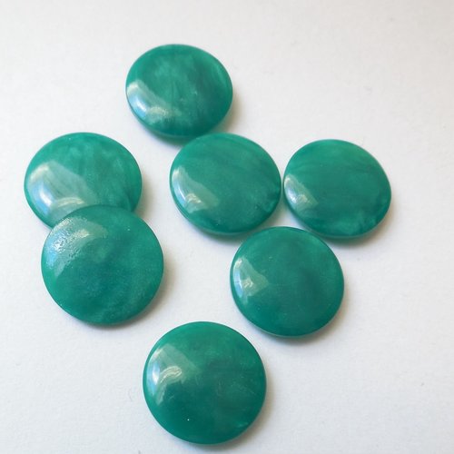14 boutons ronds vintage en acrylique verte