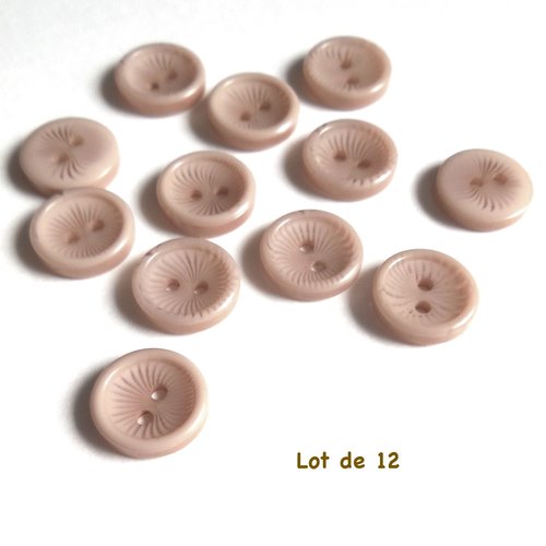 12 boutons ronds vintage