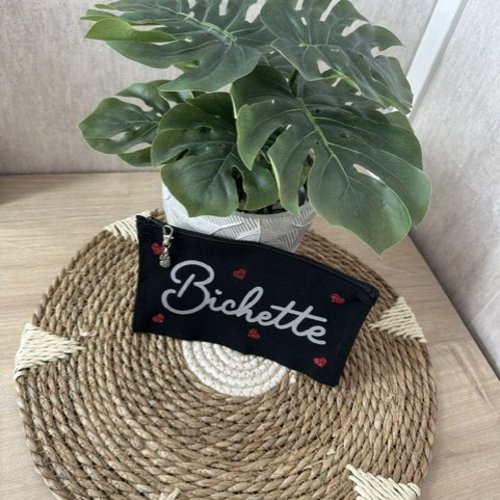 Pochette "bichette" noire/rouge