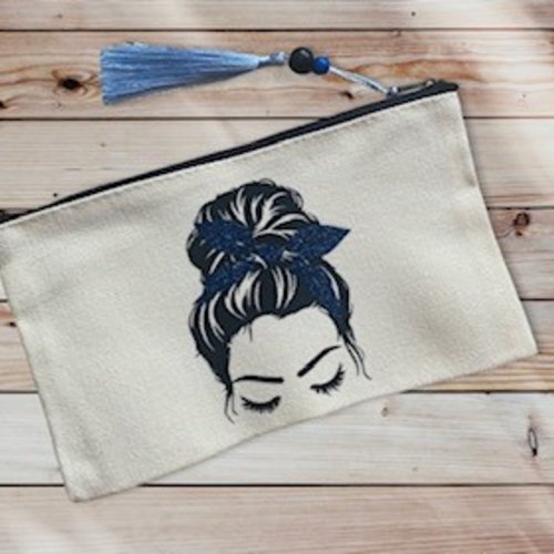 Trousse femme ruban bleu