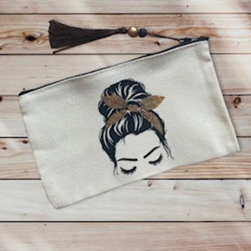 Trousse femme ruban dore