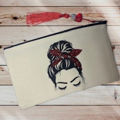 Trousse femme ruban rouge