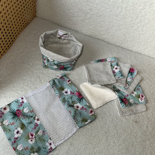 Ensemble lingettes + panières + filet