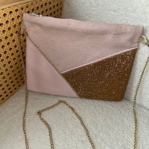 Pochette de soirée rose/doré