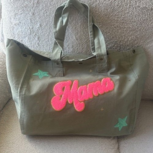 Sac en toile kaki clair mama