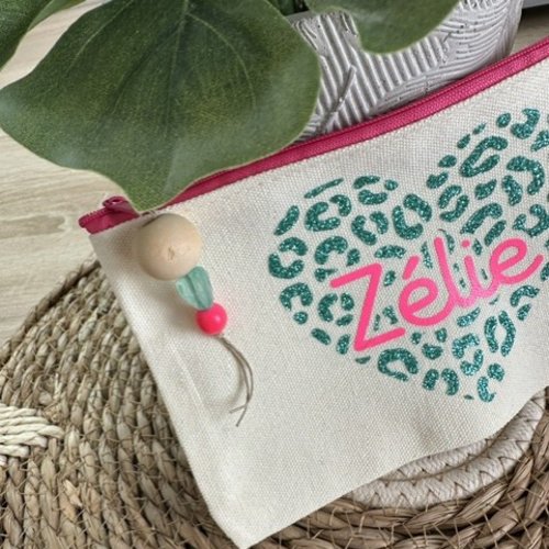 Trousse coeur léopard