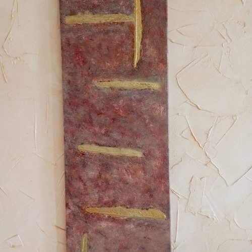 Cadre peinture acrylique " doré sur terre de sienne"