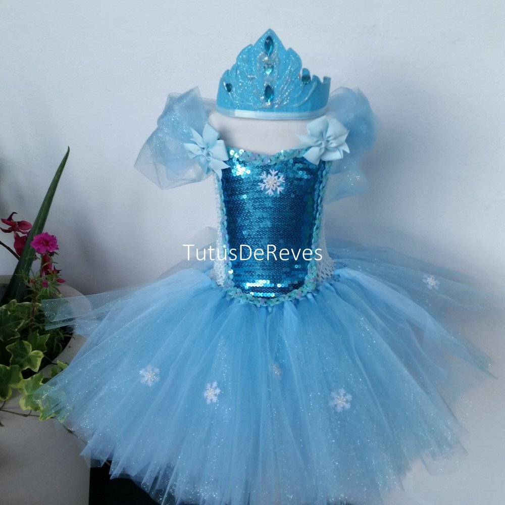 Robe En Tulle Reine Des Neiges Robe Tutu Pour Enfant De 1 A 5 Ans Cadeau Anniversaire Noel Carnaval Un Grand Marche