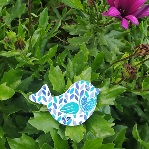 Broche pioupiou oiseau bleu