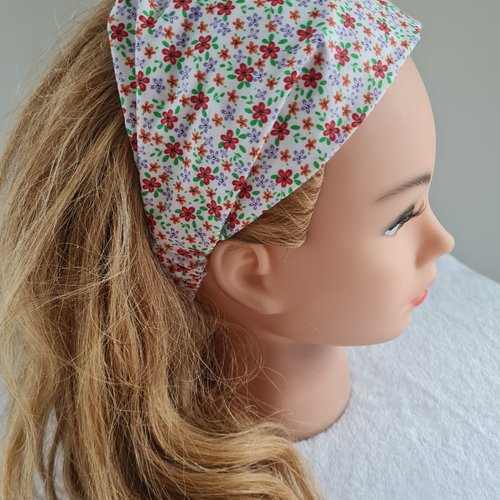 Bandeau fichu fleuri  fait main