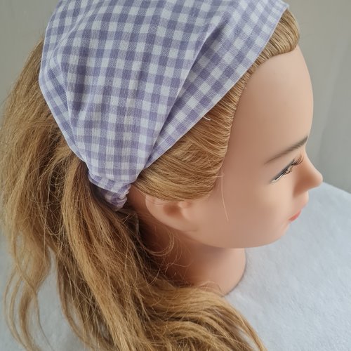 Bandeau fichu vichy  fait main