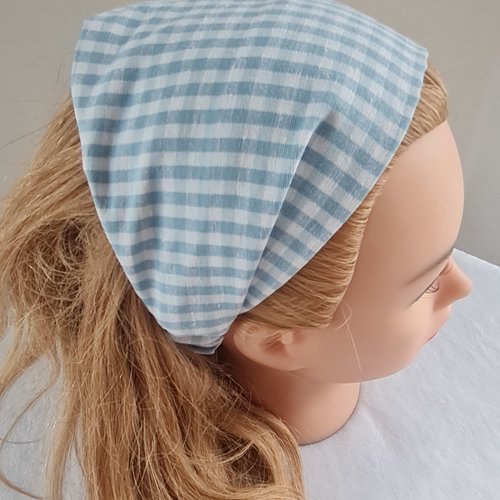 Bandeau fichu vichy   fait main