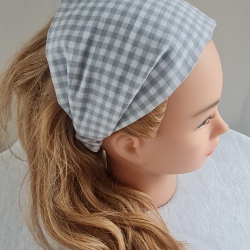 Bandeau style fichu vichy