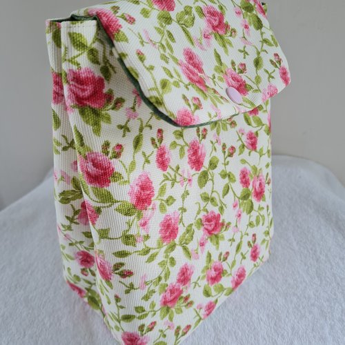 Lunch bag fleuri cousu main