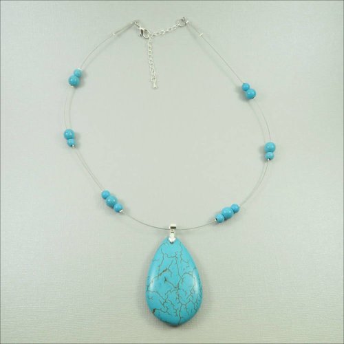 Collier goutte turquoise