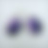 Boucles d'oreilles cabochon, thème: "avalanche de violet"