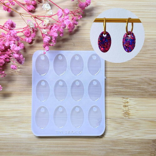 Moule silicone pour résine époxy, uv, resinmold, moule pour pampilles interchangeable, moule silicone, ovale , géométrique