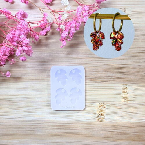 Moule silicone pour résine époxy, uv, resinmold, moule pour pampilles interchangeable, moule silicone, feuille, feuille de chène