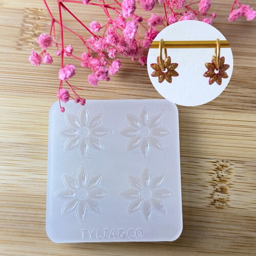 Moule silicone pour résine époxy, uv, resinmold, moule pour pampilles interchangeable, moule silicone fleur