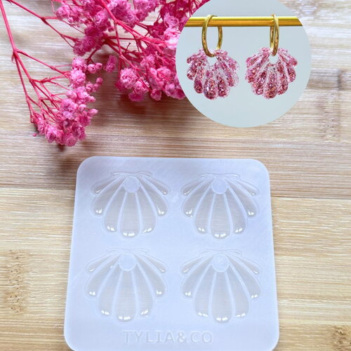 Moule silicone pour résine époxy, uv, resinmold, moule pour pampilles interchangeable, moule silicone coquillages