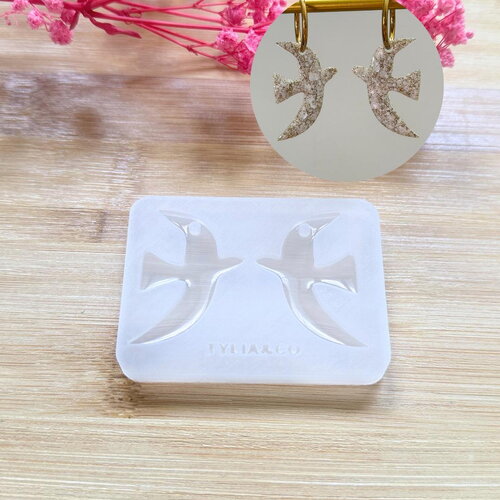 Moule silicone pour résine époxy, uv, resinmold, moule pour pampilles interchangeable, hirondelles