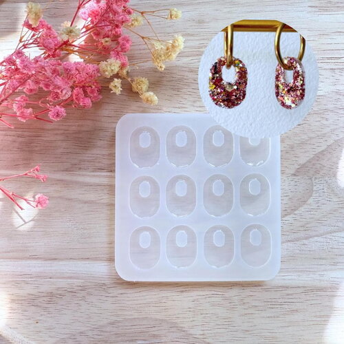 Moule silicone pour résine époxy, uv, resinmold, moule pour pampilles interchangeable, ovale