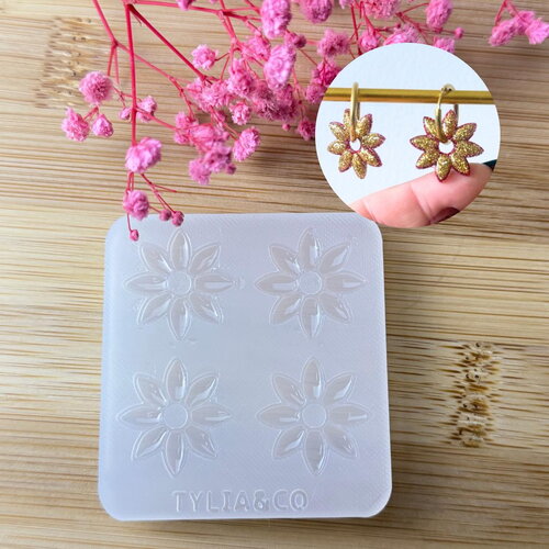 Moule silicone pour résine époxy, uv, resinmold, moule pour pampilles interchangeable, moule silicone fleur