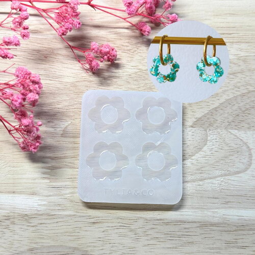 Moule silicone pour résine époxy, uv, resinmold, moule pour pampilles interchangeable, moule silicone fleur, flower marguerite