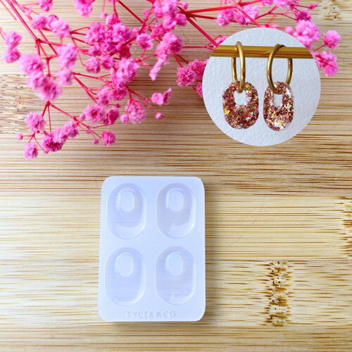 Moule silicone pour résine époxy, uv, resinmold, moule pour pampilles interchangeable, ovale