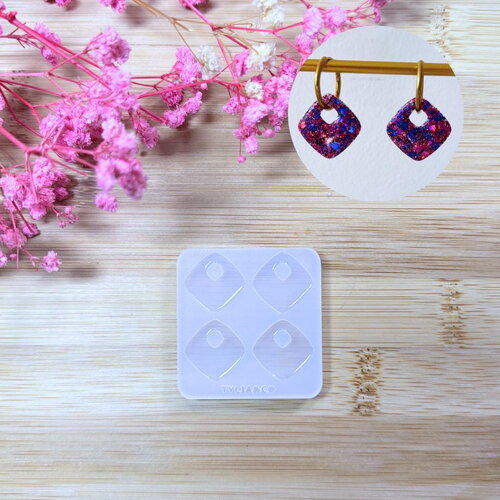 Moule silicone pour résine époxy, uv, resinmold, moule pour pampilles interchangeable, moule silicone, losange , géométrique