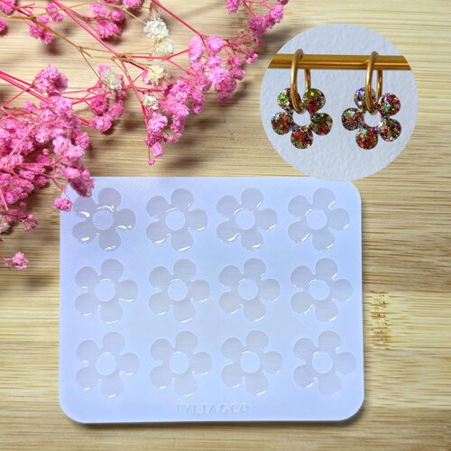Moule silicone pour résine époxy, uv, resinmold, moule pour pampilles interchangeable, fleur