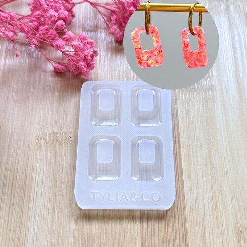 Moule silicone pour résine époxy, uv, resinmold, moule pour pampilles interchangeable, moule silicone rectangle