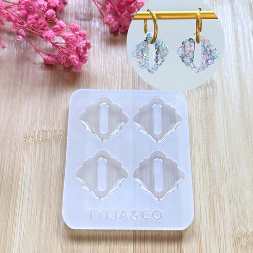 Moule silicone pour résine époxy, uv, resinmold, moule pour pampilles interchangeable, moule silicone losange arabesque