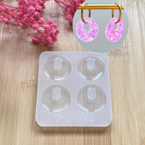 Moule silicone pour résine époxy, uv, resinmold, moule pour pampilles interchangeable, moule silicone rond