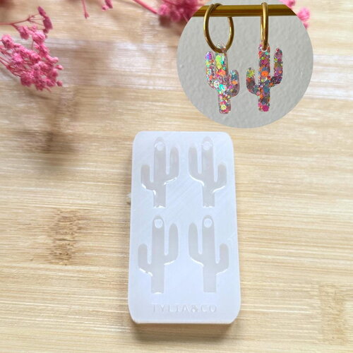 Moule silicone pour résine époxy, uv, resinmold, moule pour pampilles interchangeable, cactus été