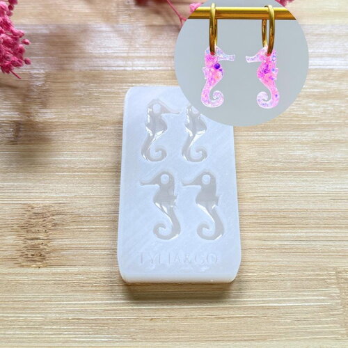 Moule silicone pour résine époxy, uv, resinmold, moule pour pampilles interchangeable, moule silicone hippocampes