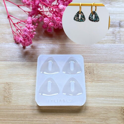 Moule silicone pour résine époxy, uv, resinmold, moule pour pampilles interchangeable, moule silicone triangle