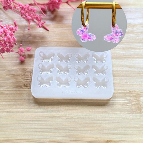 Moule silicone pour résine époxy, uv, resinmold, moule pour pampilles interchangeable, moule silicone papillon