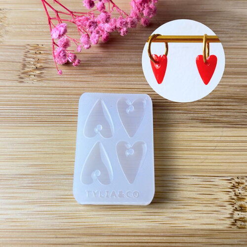 Moule silicone pour résine époxy, uv, resinmold, moule pour pampilles interchangeable, moule silicone coeur