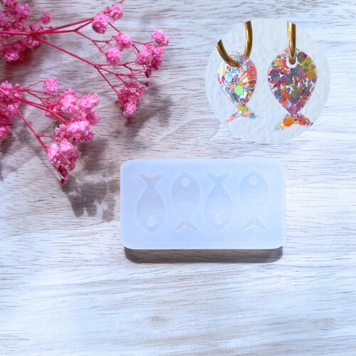 Moule silicone pour résine époxy, uv, resinmold, moule pour pampilles interchangeable, moule silicone poisson