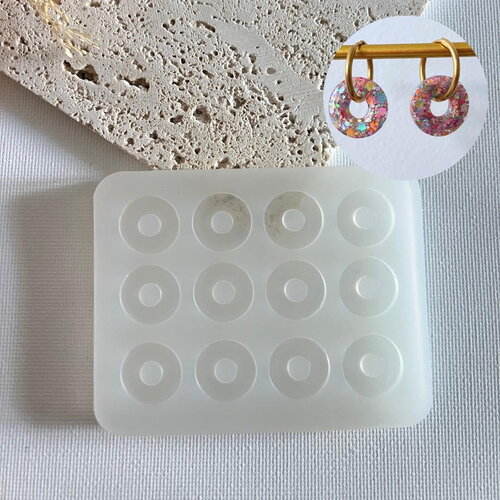 Moule silicone pour résine époxy, uv, resinmold, moule pour pampilles interchangeable, moule silicone donuts, rond, cercle