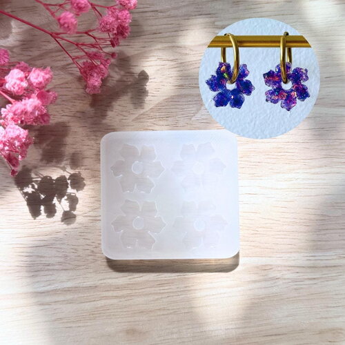 Moule silicone pour résine époxy, uv, resinmold, moule pour pampilles interchangeable, fleur