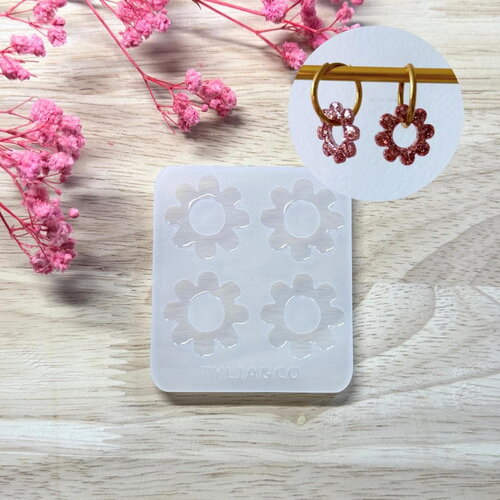 Moule silicone pour résine époxy, uv, resinmold, moule pour pampilles interchangeable, moule silicone fleur, flower marguerite
