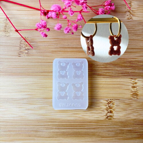 Moule silicone pour résine époxy, uv, resinmold, moule pour pampilles interchangeable, moule silicone ourson
